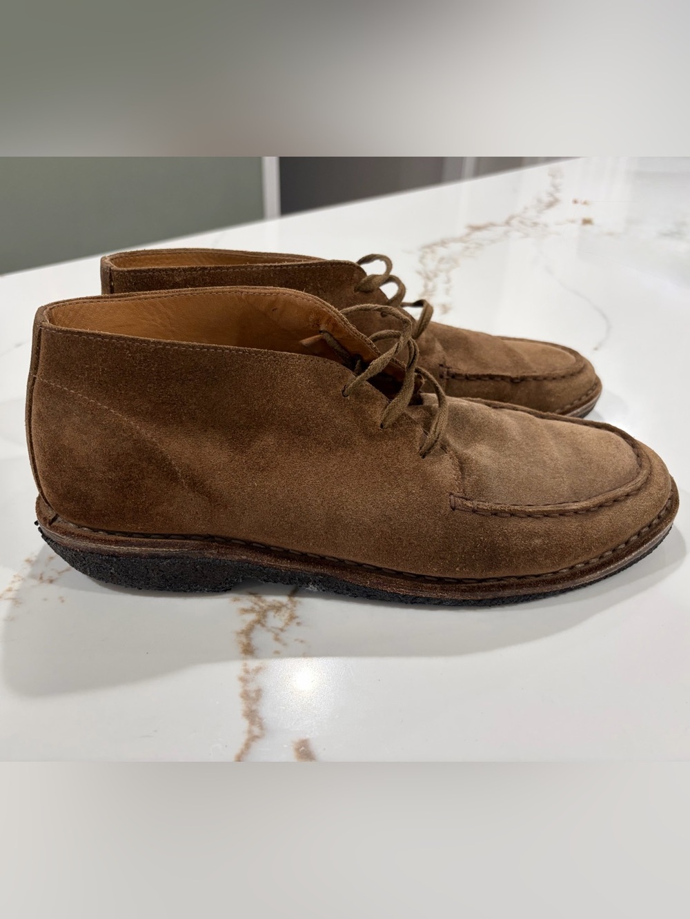 Drakes Crosby Moc-Toe Chukka Boots, brown suede, Dark Academia, size 11 - Picture 2 of 10